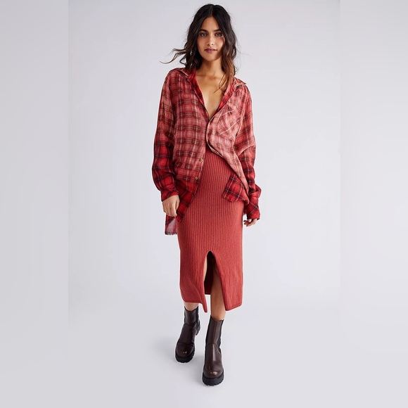 Free People Tops - Free People Grunge Plaid Shirt new